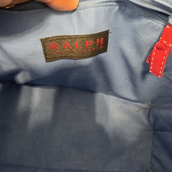 Vintage Ralph Ralph Lauren Straw Medium Tote Bag Pink Accents Lined Classic - Picture 7 of 10